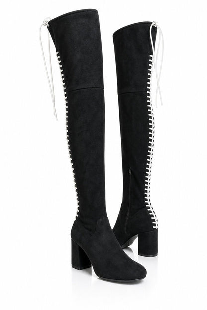 Shoes Suede BLK-WHI