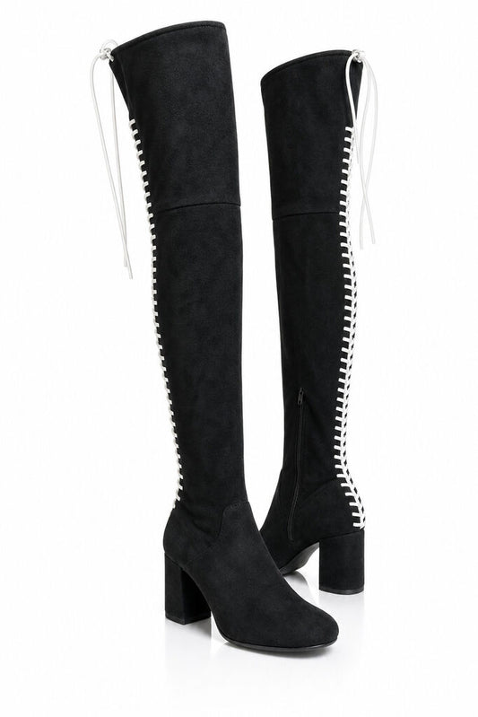 Shoes Suede BLK-WHI