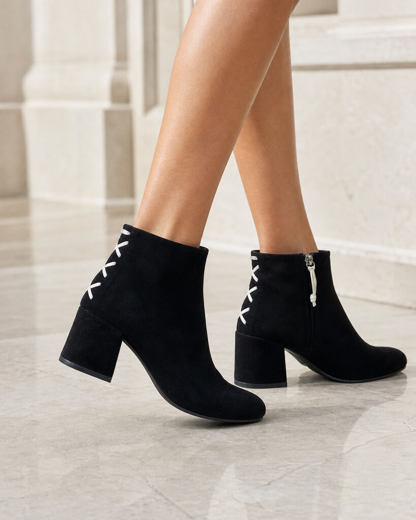 Shoes Suede BLK/WHI