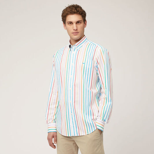 Multicolor Striped Cotton Dress Shirt