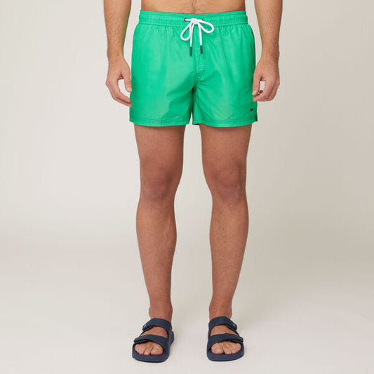 Vibrant Green Swim Shorts with Drawstring Closure