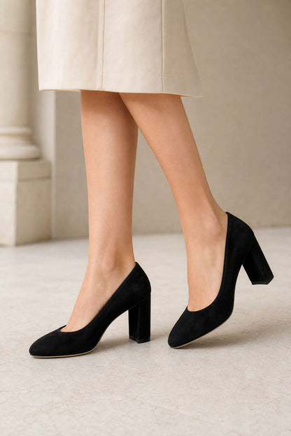 Heel 90 mm Camoscio NERO