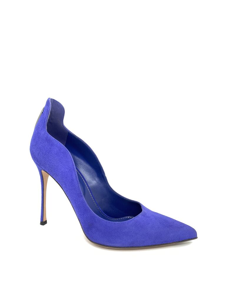 Cobalt Suede Pointed Toe Stiletto