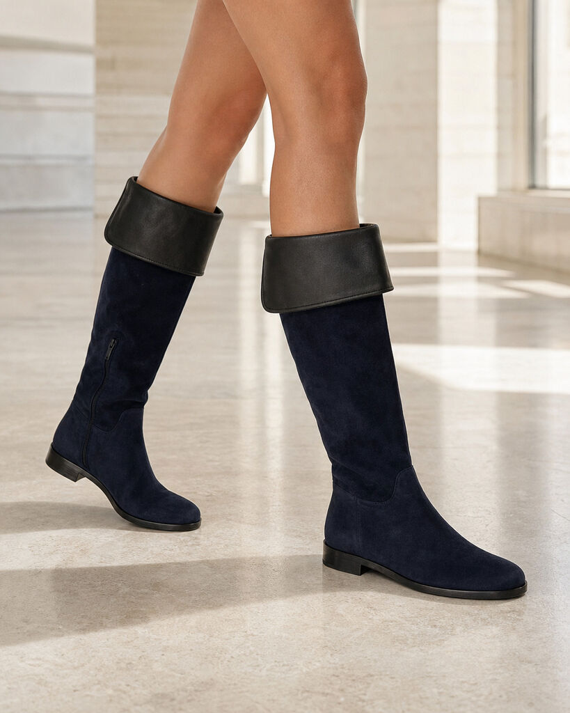 Shoes Suede Dk Blue