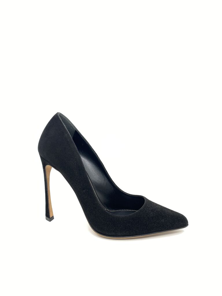 Black Suede Stiletto High Heel Classic Pump