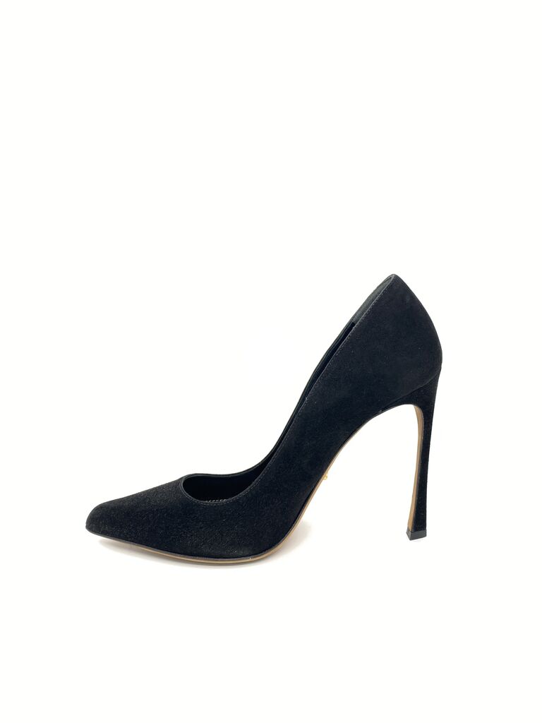 Black Suede Stiletto High Heel Classic Pump