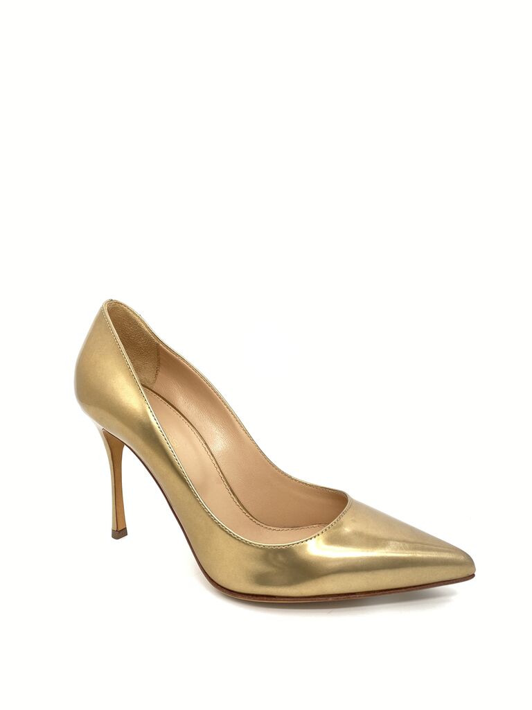 Gold Metallic Stiletto Pump with Sleek Finish