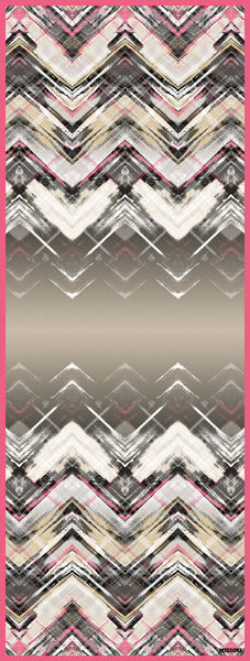Pink Geometric Scarf with Bold Pattern