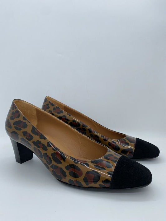 Leopard Print Block Heel Pumps