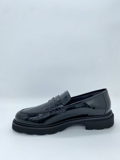 Black Glossy Loafers with Chunky Sole
