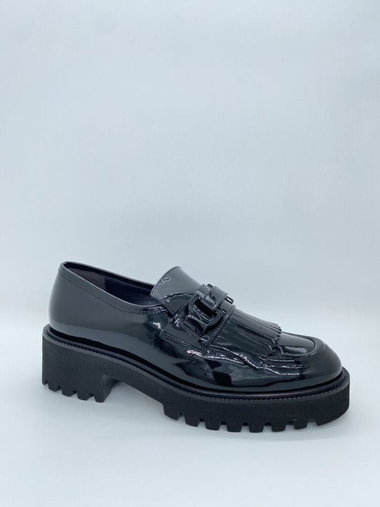 Black Patent Loafer with Chunky Sole