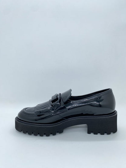 Black Patent Loafer with Chunky Sole