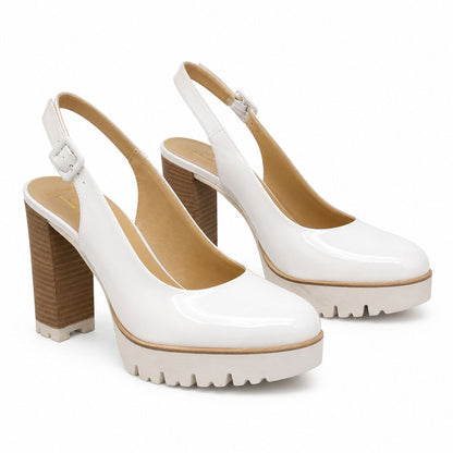 Sling-Back Vernice BIANCO