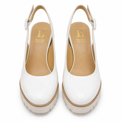 Sling-Back Vernice BIANCO