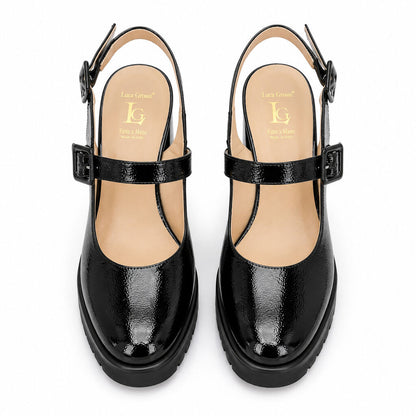 Sling-Back Naplak NERO