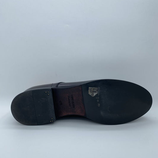 Black Leather Lace-Up Derby Shoe
