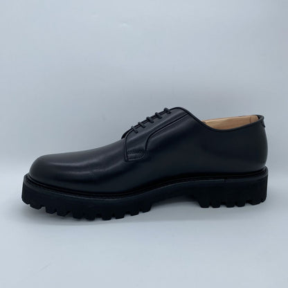 Black Leather Derby Shoes with Chunky Sole