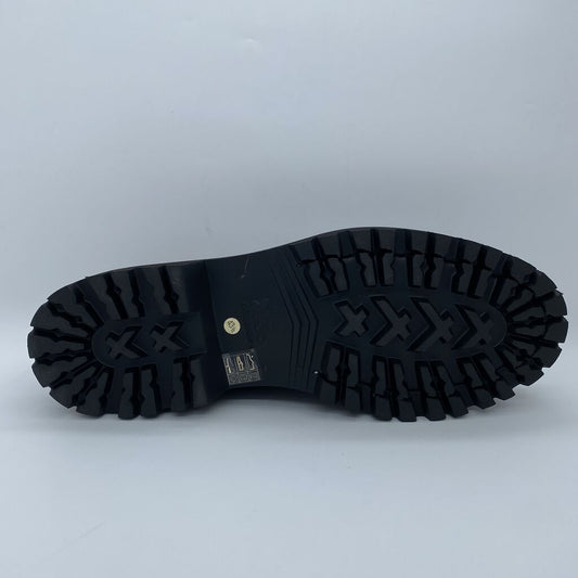 Black Leather Derby Shoes with Chunky Sole