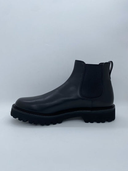 Black Leather Chelsea Boot with Lug Sole