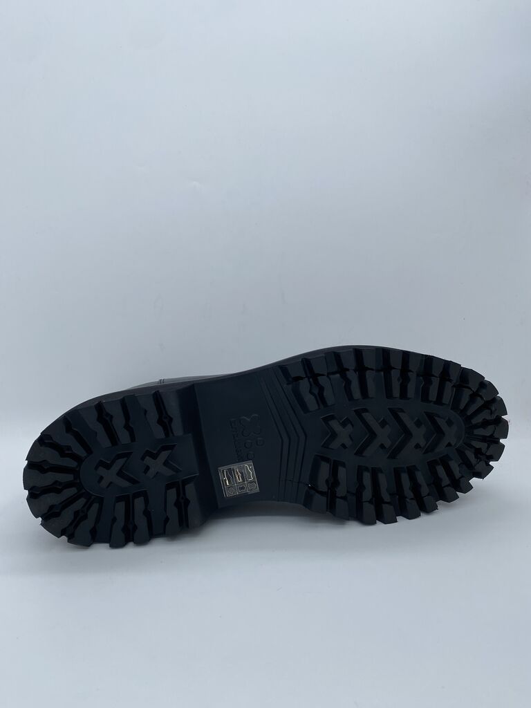 Black Leather Chelsea Boot with Lug Sole