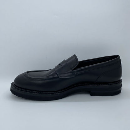 Black Leather Loafers with Chunky Sole