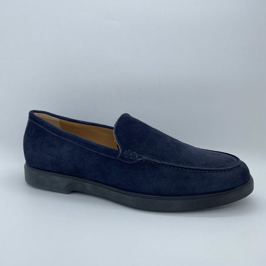 Navy Suede Loafer with Cushioned Sole