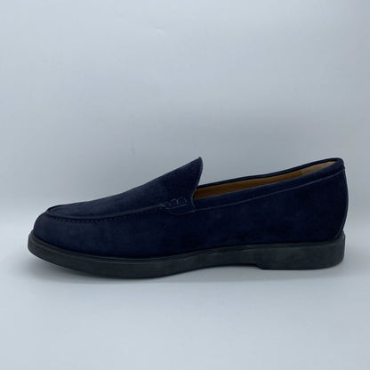Navy Suede Loafer with Cushioned Sole