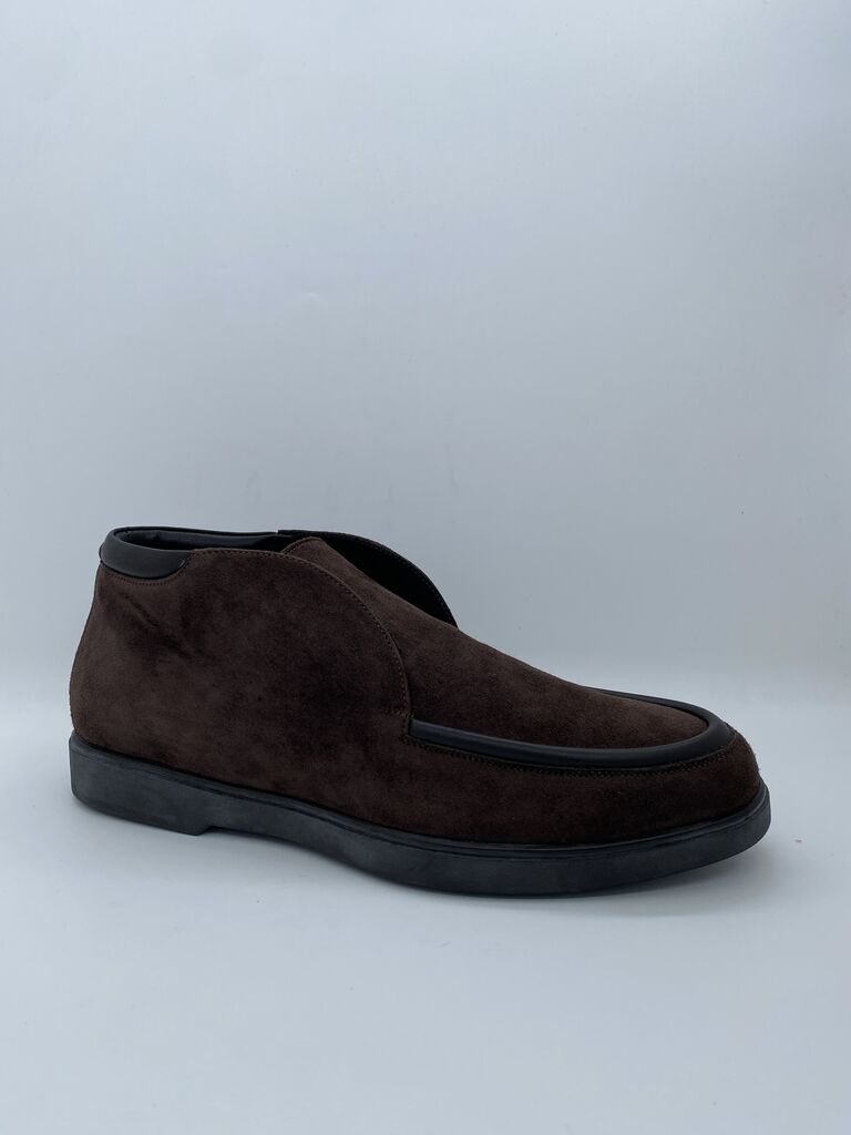 Brown Suede Ankle Shoe with Rubber Sole