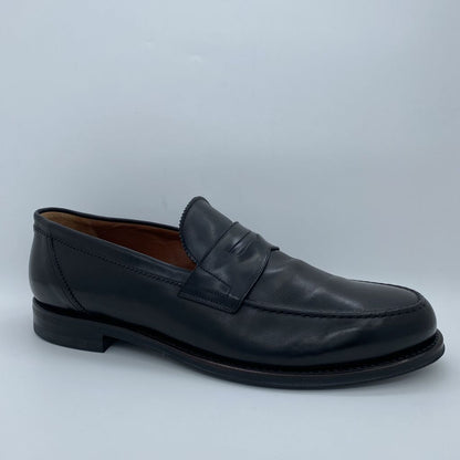 Black Leather Loafer with Classic Penny Strap