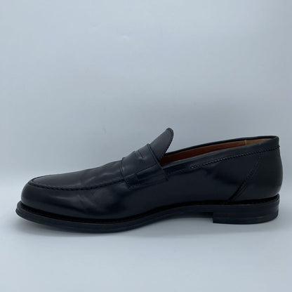 Black Leather Loafer with Classic Penny Strap