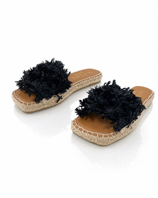 Slipper Rafia NEGRO