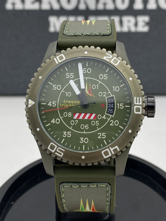 Green Dial Stainless Steel Watch with Date Display