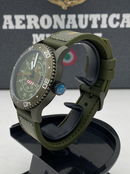 Green Dial Stainless Steel Watch with Date Display