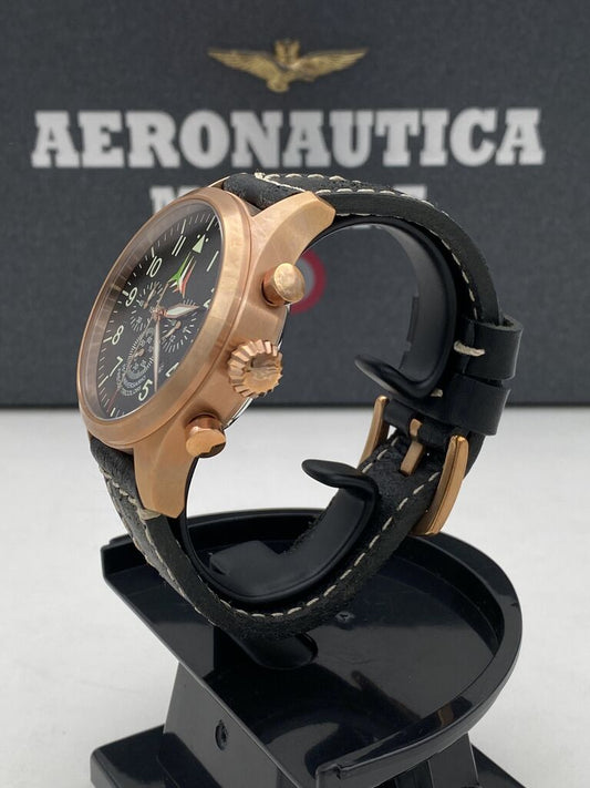 Blue Chronograph Watch with Rose Gold Case