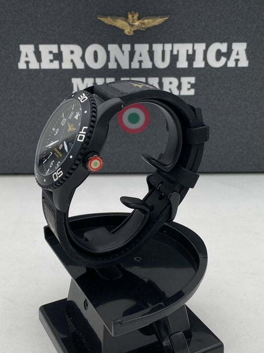 Black Tactical Wristwatch with Rotating Bezel