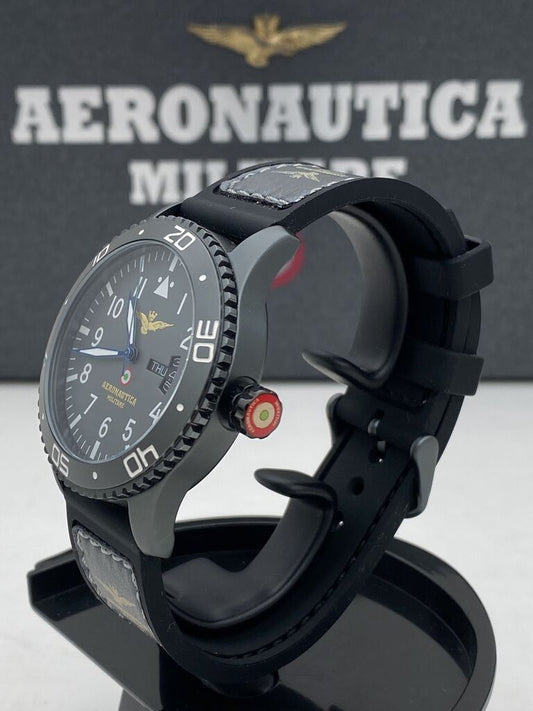 Gray Leather Strap Watch with Day Date Feature