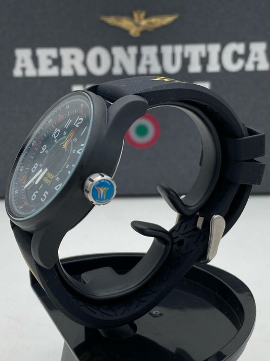 Black Dial Watch with Colorful Markers and Rubber Strap