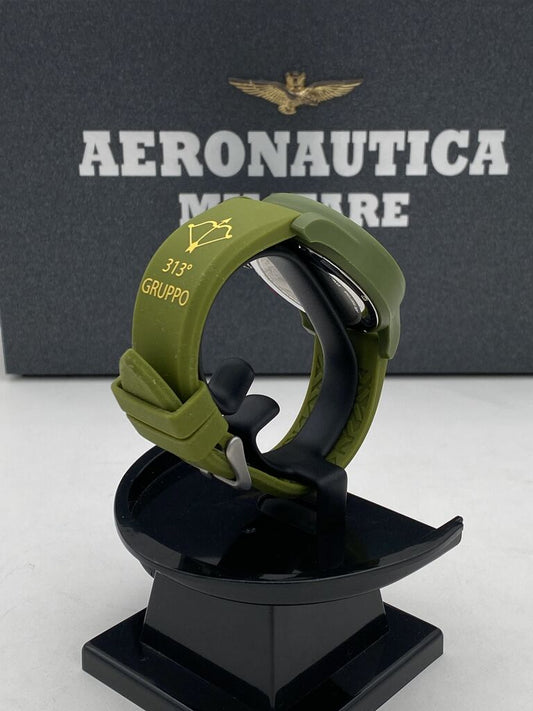 Olive Green Silicone Military-Inspired Watch
