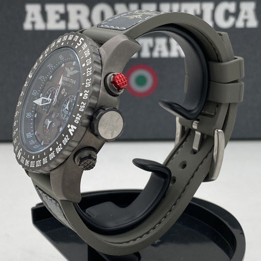 Rustic Metal Chronograph Watch with Compass Bezel