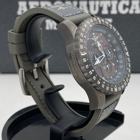 Rustic Metal Chronograph Watch with Compass Bezel