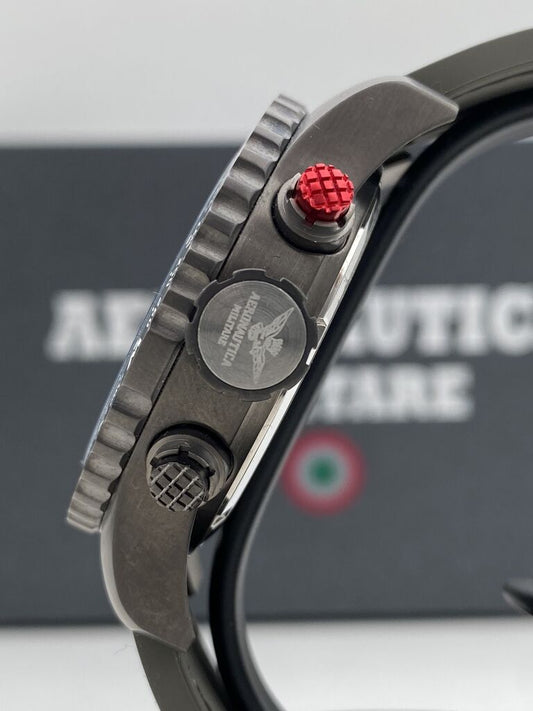 Rustic Metal Chronograph Watch with Compass Bezel