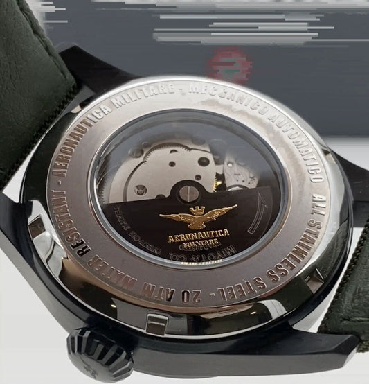 Black Dial Military Watch with Olive Strap