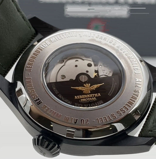 Black Dial Military Watch with Olive Strap