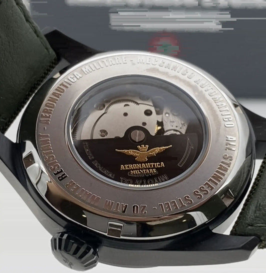 Black Dial Military Watch with Olive Strap