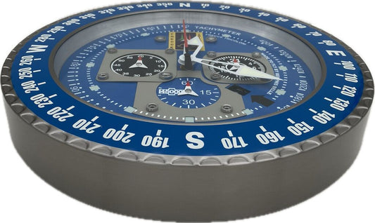 Blue Metal Aviation-Inspired Wall Clock